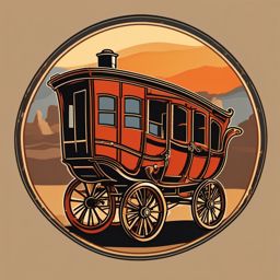 Stagecoach Clipart - A historic stagecoach for a taste of the past.  color vector clipart, minimal style