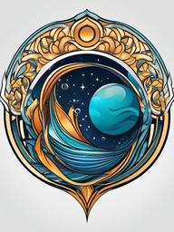 aquarius planet tattoo  simple vector color tattoo