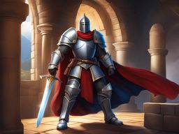 elemental hero neos knight in a grand medieval castle. 