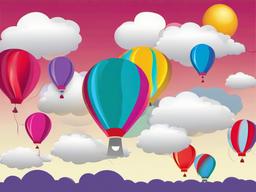 Balloon clipart - colorful balloons floating in the sky  