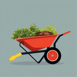 Wheelbarrow icon - Wheelbarrow icon for labor and gardening,  color clipart, vector art