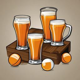 Beer clipart - beer pong game  vector clipart