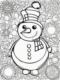 Snowman Color Sheet  outling,coloring pages,black and whit