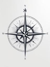 Compass Tattoo Minimal - Minimalistic representation of a compass tattoo.  simple vector tattoo,minimalist,white background