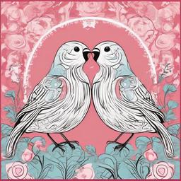 Love birds  , vector illustration, clipart