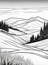 Winter Snowdrift Coloring Pages - Tall Mounds of Snow in Open Fields  minimal black outline printable sheet, coloring page