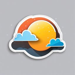 Cloud with sun and rain sticker- Mixed weather, , sticker vector art, minimalist design