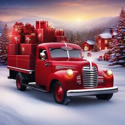 Christmas Background Wallpaper - red truck christmas background  