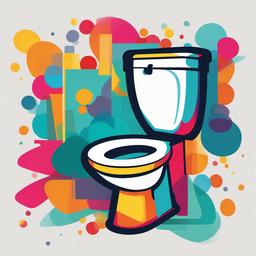 Toilet clipart - toilet with a funky, colorful design  color,minimalist,vector clipart