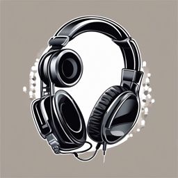 Musical notes and headphones icon - Musical notes and headphones icon for music and audio,  color clipart, vector art