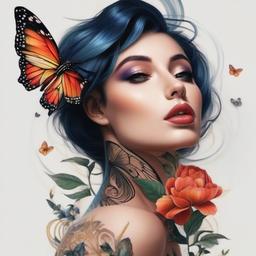 stylish butterfly tattoo  