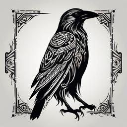 crow tattoo tribal  simple vector color tattoo