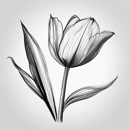 sketch of tulip  minimal rough sketch scribbles,doodles,black and white