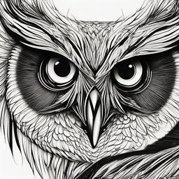 drawing of an owl eye  minimal rough sketch scribbles,doodles,black and white