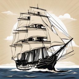 ship clipart - a majestic sailing ship, its billowing sails carrying dreams to the horizon 