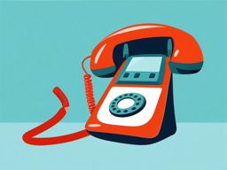 Phone Call Clipart - Phone receiver for making phone calls,  color vector clipart, minimal style