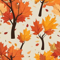 October clipart - autumn leaves falling from trees  color,minimalist,vector clipart