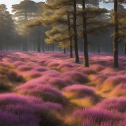 lüneburg heath in bloom - capture the colorful bloom of lüneburg heath in your artwork, with its vast heather-covered landscapes. 