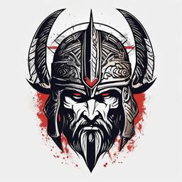 Ares Tattoo - A tattoo featuring Ares, the god of war, with artistic and creative elements.  simple color tattoo design,white background