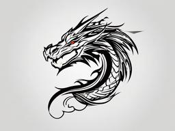 Mikey Dragon Tattoo - Tattoo inspired by a dragon named Mikey.  simple color tattoo,minimalist,white background