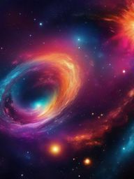 Space Background Distant Galaxies and Celestial Wonders wallpaper splash art, vibrant colors, intricate patterns