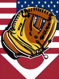 Softball clipart - glove and ball ready for the game  