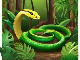 Snake clipart - snake in a jungle setting  