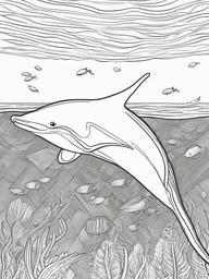 Sea Animal Coloring Pages - Manta ray gliding through the clear waters  simple coloring pages