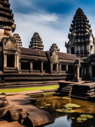 angkor wat temple complex - convey the grandeur of the angkor wat temple complex in cambodia, with its intricate stone carvings. 