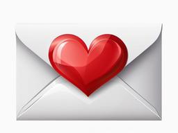 Sealed letter with a heart on it clipart.  vector style illustration, white background