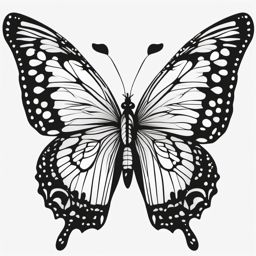 Butterfly Clipart Black and White,Creating a monochrome butterfly mural  simple, 2d flat