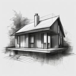 sketch of house  minimal rough sketch scribbles,doodles,black and white