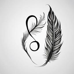 Feather and Infinity Tattoo - Combination of a feather and infinity symbol.  simple vector tattoo,minimalist,white background