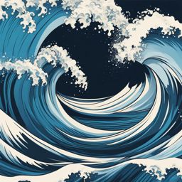 wave clipart - an ocean wave moonlighting as a skilled surfer, riding the biggest waves 