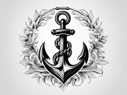 anchor tattoo black and white design 