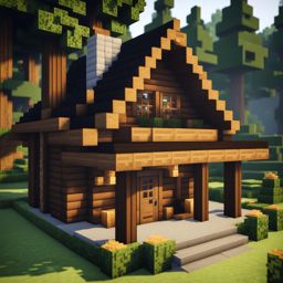 simple log cabin nestled in a forest clearing - minecraft house design ideas minecraft block style