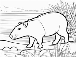 capybaras cute animals coloring page 