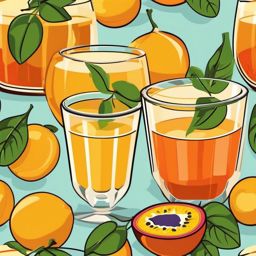 Passion Fruit Juice Glass Clipart - Glass of refreshing passion fruit juice.  color vector clipart, minimal style