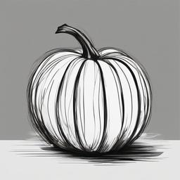 drawing of a pumpkin  minimal rough scribbles,doodles,black and white