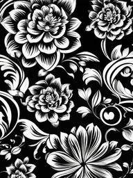 Black Wallpaper Flower Design  ,mobile iphone background wallpaper