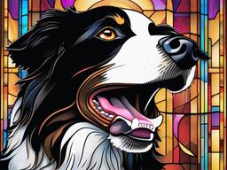 Stained Glass Border Collie - Intelligent border collie  