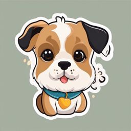 Cute Puppy Eyes sticker- Doggy Love Charm, , color sticker vector art