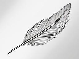 Fine Line Feather Tattoo - Feather design created with fine and detailed lines.  simple vector tattoo,minimalist,white background