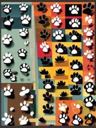 Paw Print clipart - set of paw prints on a path  