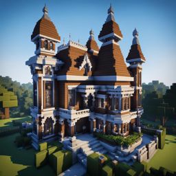 victorian mansion with intricate detailing and turrets - minecraft house ideas minecraft block style