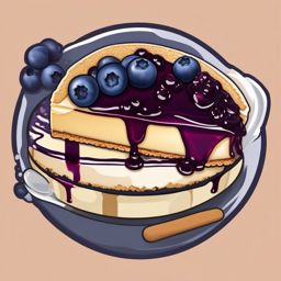 Blueberry Cheesecake Heaven sticker- Creamy cheesecake with a graham cracker crust, topped with a luscious blueberry compote. A perfect blend of tangy and sweet flavors., , color sticker vector art