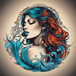 badass aquarius tattoos  simple vector color tattoo