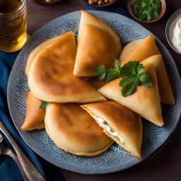 qatayef, middle eastern stuffed pancakes, relished at a ramadan feast in cairo. 