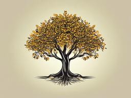 linden tree tattoo  simple vector color tattoo