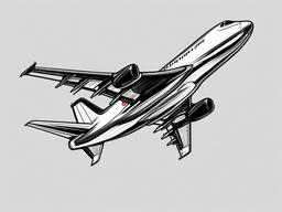 drawing of jet plane  minimal rough scribbles,doodles,black and white